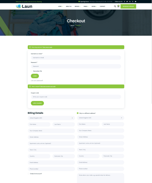 Laun - Laundry Service & Dry Cleaning HTML Template