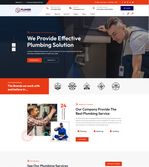 Plumer - Plumbing & Repair Service HTML Template