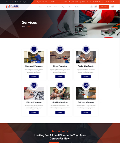 Plumer - Plumbing & Repair Service HTML Template