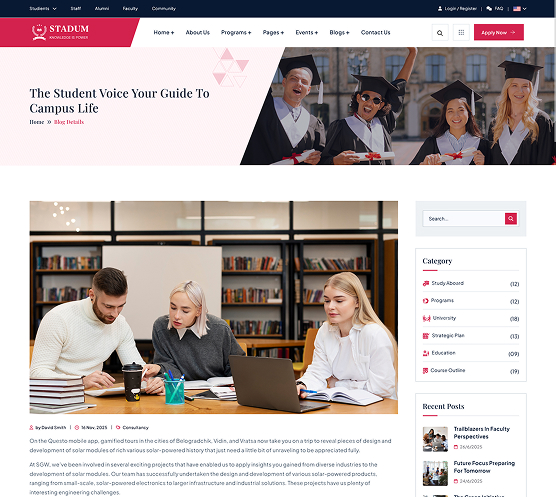 Stadum - University Education HTML Template